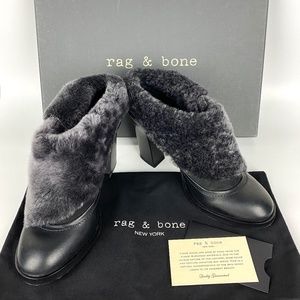 Rag & Bone Black Leather Hailey Boot Size 38.5